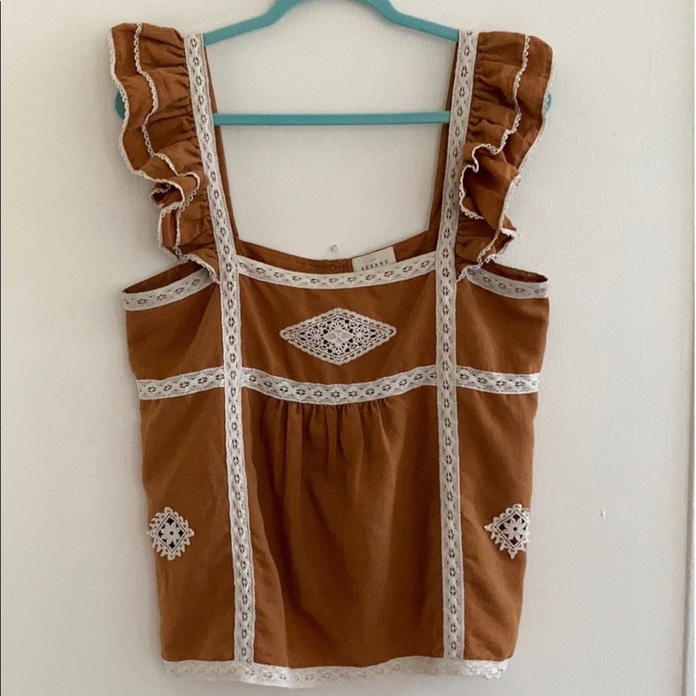 SEZANE BOHO EMBROIDERED TANK TOP SIZE 42